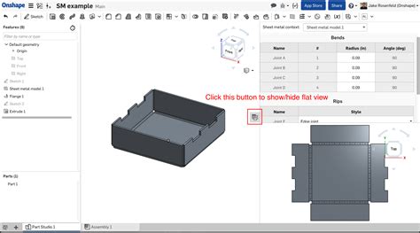 onshape sheet metal drawing|sheet metal flat pattern layout.